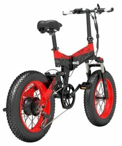 BEZIOR XF200 Off-road Electric Bike All Terrain Electric Bicycle 20x4'' Fat Tire 48V 1000W Motor 40km/h Max Speed 15Ah Battery Shimano 7-speed Shifting System - Black Red -rockbros-shop Bezior XF200 Off road Electric Bike All Terrain Electric Bicycle 519199 3