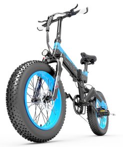 BEZIOR XF200 Off-road Electric Bike All Terrain Electric Bicycle 20x4'' Fat Tire 48V 1000W Motor 40km/h Max Speed 15Ah Battery Shimano 7-speed Shifting System - Black Blue 4 BEZIOR XF200 Off-road Electric Bike All Terrain Electric Bicycle 20x4'' Fat Tire 48V 1000W Motor 40km/h Max Speed 15Ah Battery Shimano 7-speed Shifting System - Black Blue -rockbros-shop Bezior XF200 Off road Electric Bike All Terrain Electric Bicycle 519202 2