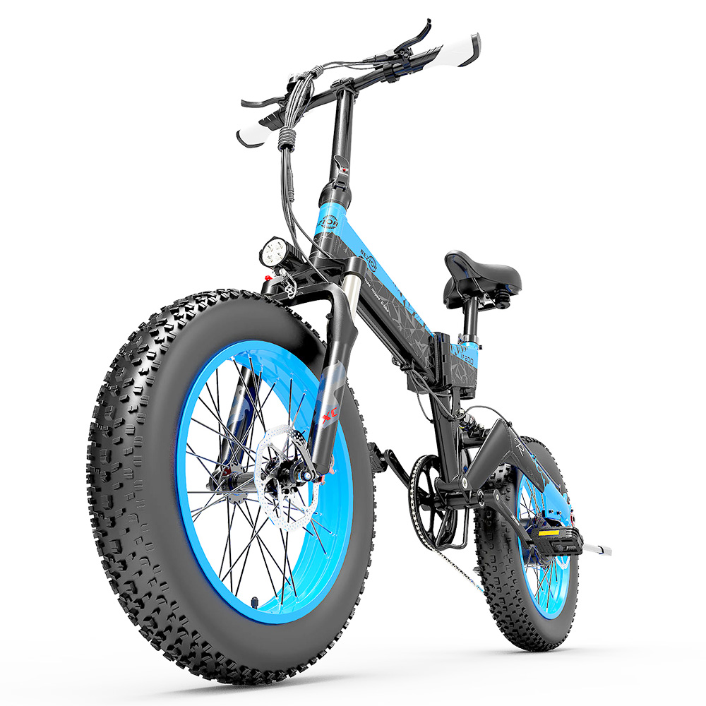 BEZIOR XF200 Off-road Electric Bike All Terrain Electric Bicycle 20x4'' Fat Tire 48V 1000W Motor 40km/h Max Speed 15Ah Battery Shimano 7-speed Shifting System - Black Blue BEZIOR XF200 Off-road Electric Bike All Terrain Electric Bicycle 20x4'' Fat Tire 48V 1000W Motor 40km/h Max Speed 15Ah Battery Shimano 7-speed Shifting System - Black Blue -rockbros-shop Bezior XF200 Off road Electric Bike All Terrain Electric Bicycle 519202 2