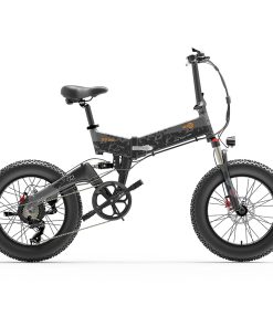 BEZIOR XF200 Off-road Electric Bike All Terrain Electric Bicycle 20x4'' Fat Tire 48V 1000W Motor 40km/h Max Speed 15Ah Battery Shimano 7-speed Shifting System - Black Grey
