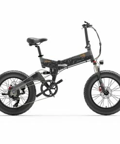 BEZIOR XF200 Off-road Electric Bike All Terrain Electric Bicycle 20x4'' Fat Tire 48V 1000W Motor 40km/h Max Speed 15Ah Battery Shimano 7-speed Shifting System - Black Grey
