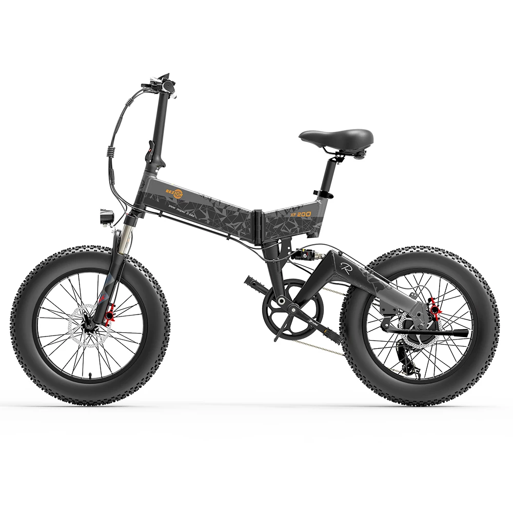 BEZIOR XF200 Off-road Electric Bike All Terrain Electric Bicycle 20x4'' Fat Tire 48V 1000W Motor 40km/h Max Speed 15Ah Battery Shimano 7-speed Shifting System - Black Grey 4 BEZIOR XF200 Off-road Electric Bike All Terrain Electric Bicycle 20x4'' Fat Tire 48V 1000W Motor 40km/h Max Speed 15Ah Battery Shimano 7-speed Shifting System - Black Grey - Image 2