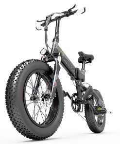 BEZIOR XF200 Off-road Electric Bike All Terrain Electric Bicycle 20x4'' Fat Tire 48V 1000W Motor 40km/h Max Speed 15Ah Battery Shimano 7-speed Shifting System - Black Grey -rockbros-shop Bezior XF200 Off road Electric Bike All Terrain Electric Bicycle 519203 3