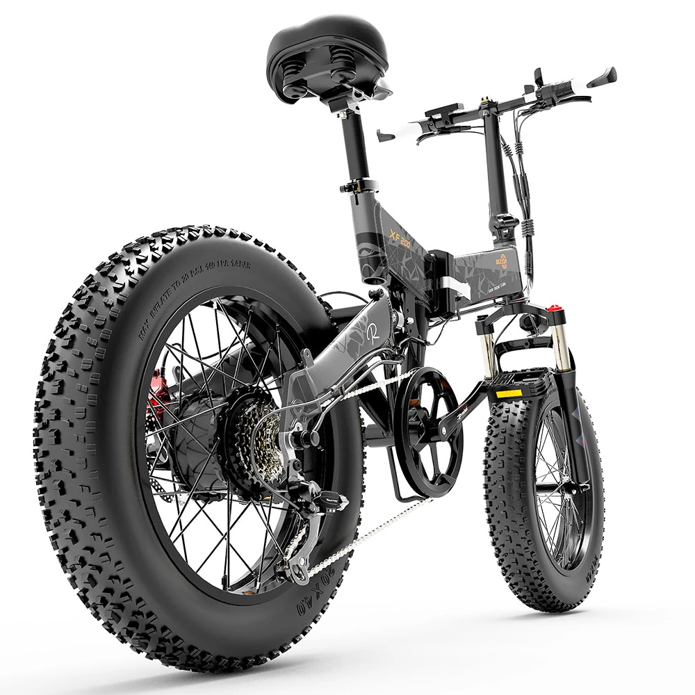 BEZIOR XF200 Off-road Electric Bike All Terrain Electric Bicycle 20x4'' Fat Tire 48V 1000W Motor 40km/h Max Speed 15Ah Battery Shimano 7-speed Shifting System - Black Grey 7 BEZIOR XF200 Off-road Electric Bike All Terrain Electric Bicycle 20x4'' Fat Tire 48V 1000W Motor 40km/h Max Speed 15Ah Battery Shimano 7-speed Shifting System - Black Grey - Image 5