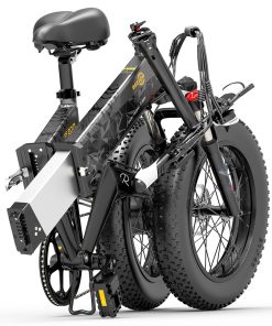 BEZIOR XF200 Off-road Electric Bike All Terrain Electric Bicycle 20x4'' Fat Tire 48V 1000W Motor 40km/h Max Speed 15Ah Battery Shimano 7-speed Shifting System - Black Grey -rockbros-shop Bezior XF200 Off road Electric Bike All Terrain Electric Bicycle 519203 5