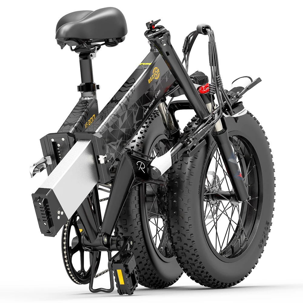 BEZIOR XF200 Off-road Electric Bike All Terrain Electric Bicycle 20x4'' Fat Tire 48V 1000W Motor 40km/h Max Speed 15Ah Battery Shimano 7-speed Shifting System - Black Grey 8 BEZIOR XF200 Off-road Electric Bike All Terrain Electric Bicycle 20x4'' Fat Tire 48V 1000W Motor 40km/h Max Speed 15Ah Battery Shimano 7-speed Shifting System - Black Grey - Image 6