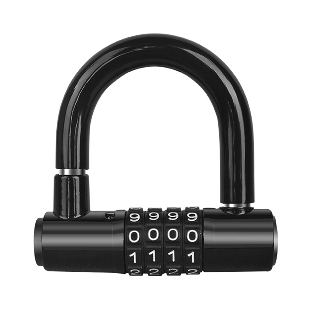 Bicycle U Lock 4-digit Combination Password Lock Anti-theft Heavy Duty Gym Locker for Bikes, Motorcycles, Scooters - Black Bicycle U Lock 4-digit Combination Password Lock Anti-theft Heavy Duty Gym Locker For Bikes, Motorcycles, Scooters - Black -rockbros-shop Bicycle U Lock 4 digit Combination Password Lock Black 518199 0