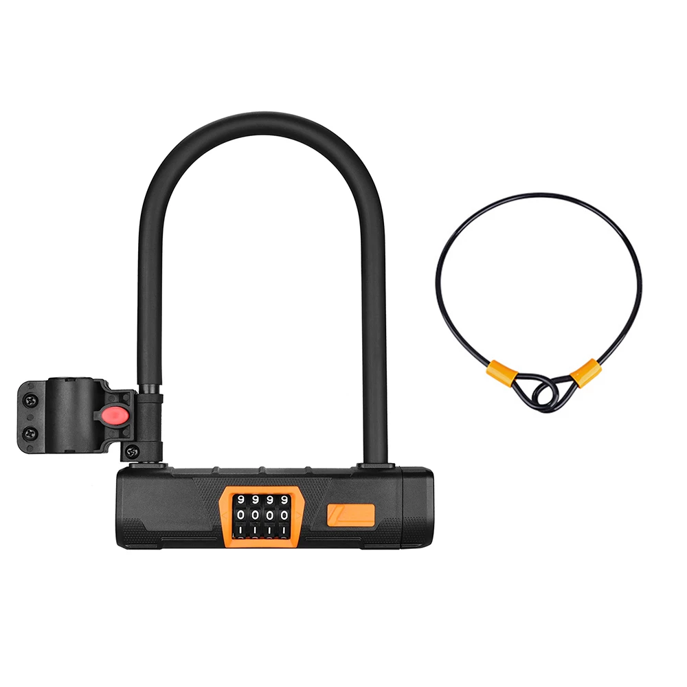 Bicycle U Lock With 1.2m Cable Anti-theft Heavy Duty Bike Password Lock Alloy For E-bikes, Motorcycles, Scooters 3 Bicycle U Lock With 1.2m Cable Anti-theft Heavy Duty Bike Password Lock Alloy For E-bikes, Motorcycles, Scooters