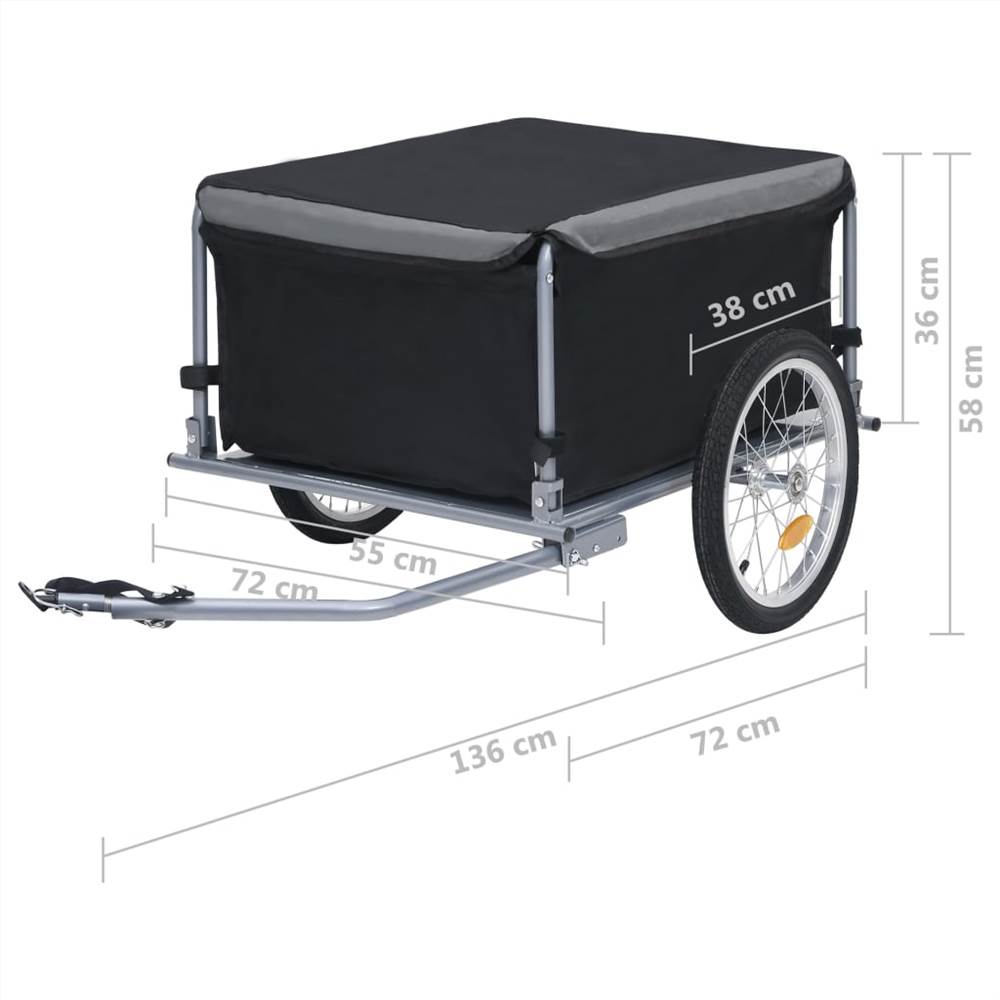 Bike Cargo Trailer Black and Grey 65 kg Bike Cargo Trailer Black And Grey 65 Kg -rockbros-shop Bike Cargo Trailer Black and Grey 65 kg 462350 5