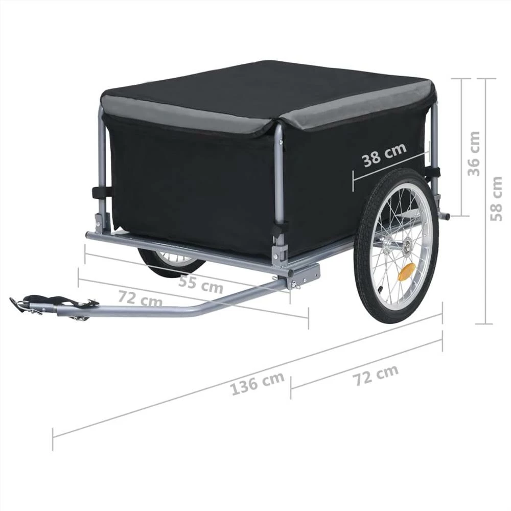 Bike Cargo Trailer Black And Grey 65 Kg 8 Bike Cargo Trailer Black And Grey 65 Kg - Image 6
