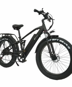 CMACEWHEEL TP26 Full Suspension Electric Mountain Bike, 26*4.0 Inch Fat Tire 48V 750W Brushless Motor 17Ah Li-battery 45Km/h Max Speed Shimano 7 Speed Transmission Black -rockbros-shop CMACEWHEEL TP26 Full Suspension Electric Mountain Bike 518364 2