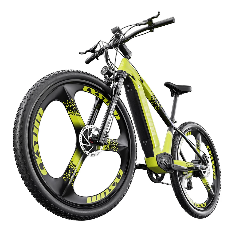 CYSUM CM520 Electric Mountain Bike 29*2.1 Inch Chaoyan Tire 500W Brushless Motor 35-40Km/h Max Speed 48V 14Ah LG Removable Battery Shimano 7 Speed 50-70KM Range Dual Disc Brakes - Green 4 CYSUM CM520 Electric Mountain Bike 29*2.1 Inch Chaoyan Tire 500W Brushless Motor 35-40Km/h Max Speed 48V 14Ah LG Removable Battery Shimano 7 Speed 50-70KM Range Dual Disc Brakes - Green - Image 2