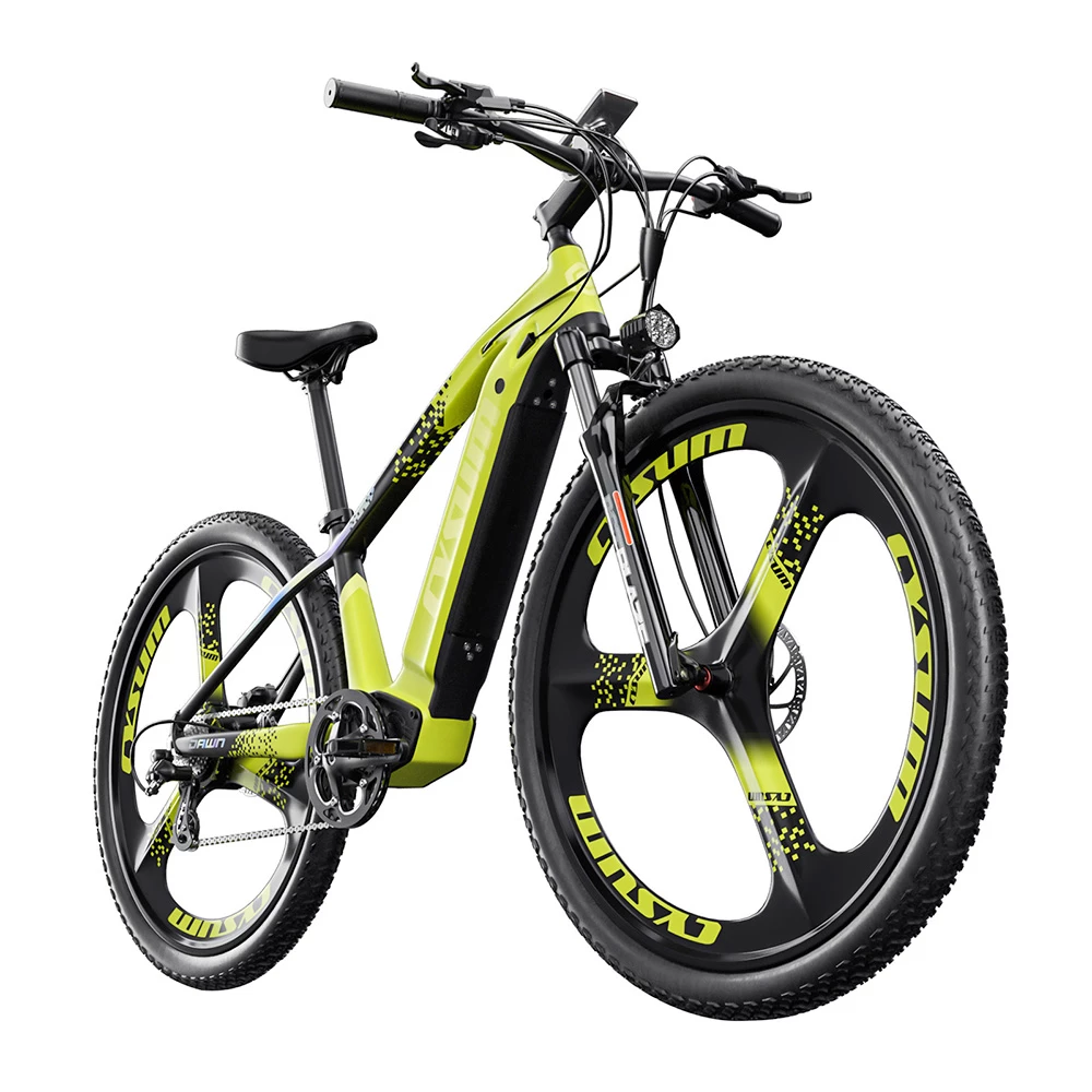 CYSUM CM520 Electric Mountain Bike 29*2.1 Inch Chaoyan Tire 500W Brushless Motor 35-40Km/h Max Speed 48V 14Ah LG Removable Battery Shimano 7 Speed 50-70KM Range Dual Disc Brakes - Green 5 CYSUM CM520 Electric Mountain Bike 29*2.1 Inch Chaoyan Tire 500W Brushless Motor 35-40Km/h Max Speed 48V 14Ah LG Removable Battery Shimano 7 Speed 50-70KM Range Dual Disc Brakes - Green - Image 3