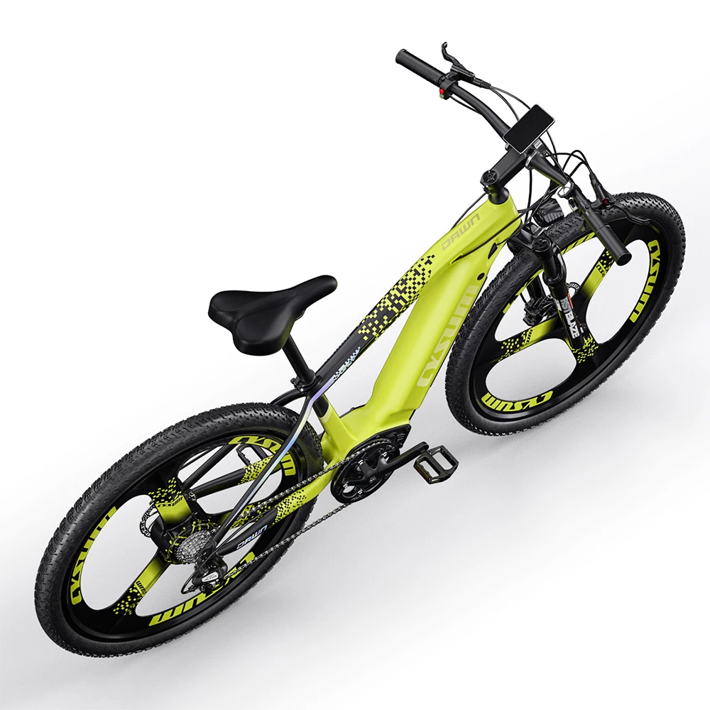 CYSUM CM520 Electric Mountain Bike 29*2.1 Inch Chaoyan Tire 500W Brushless Motor 35-40Km/h Max Speed 48V 14Ah LG Removable Battery Shimano 7 Speed 50-70KM Range Dual Disc Brakes - Green 6 CYSUM CM520 Electric Mountain Bike 29*2.1 Inch Chaoyan Tire 500W Brushless Motor 35-40Km/h Max Speed 48V 14Ah LG Removable Battery Shimano 7 Speed 50-70KM Range Dual Disc Brakes - Green - Image 4