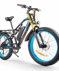 CYSUM M900 Fat Tire Electric Bike 26*4.0 Inch Chaoyang Fat Tire 48V 1000W Brushless Gear Motor 40Km/h Max Speed 17Ah Removable Battery For 50-70 Range - Black-Blue