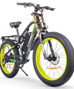 CYSUM M900 Fat Tire Electric Bike 26*4.0 Inch Chaoyang Fat Tire 48V 1000W Brushless Gear Motor 40Km/h Max Speed 17Ah Removable Battery For 50-70 Range - Black Green