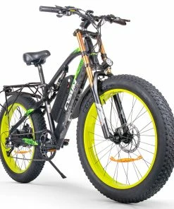 CYSUM M900 Fat Tire Electric Bike 26*4.0 Inch Chaoyang Fat Tire 48V 1000W Brushless Gear Motor 40Km/h Max Speed 17Ah Removable Battery For 50-70 Range - Black Green