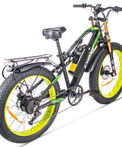 CYSUM M900 Fat Tire Electric Bike 26*4.0 Inch Chaoyang Fat Tire 48V 1000W Brushless Gear Motor 40Km/h Max Speed 17Ah Removable Battery For 50-70 Range - Black Green -rockbros-shop CYSUM M900 Fat Tire Electric Bike 48V 1000W Motor Black Green 498568 2