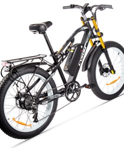 CYSUM M900 Fat Tire Electric Bike 26*4.0 Inch Chaoyang Fat Tire 48V 1000W Brushless Gear Motor 40Km/h Max Speed 17Ah Removable Battery For 50-70 Range - Black -rockbros-shop CYSUM M900 Fat Tire Electric Bike 48V 1000W Motor Pure Black 498570 1