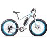 CYSUM M980 Fat Tire Electric Bike 48V 1000W Brushless Motor 17Ah Removable Battery For 50-70 Range - Black-Blue -rockbros-shop CYSUM M980 Fat Tire Electric Bike 48V 1000W Motor Black Blue 498572 0