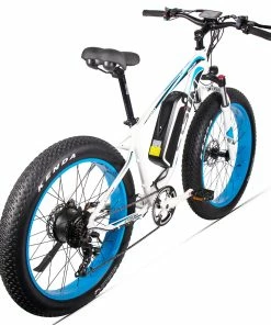 CYSUM M980 Fat Tire Electric Bike 48V 1000W Brushless Motor 17Ah Removable Battery For 50-70 Range - Black-Blue -rockbros-shop CYSUM M980 Fat Tire Electric Bike 48V 1000W Motor Black Blue 498572 2