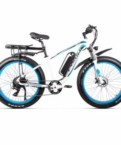 CYSUM M980 Fat Tire Electric Bike 48V 1000W Brushless Motor 17Ah Removable Battery For 50-70 Range - Black-Blue -rockbros-shop CYSUM M980 Fat Tire Electric Bike 48V 1000W Motor Black Blue 498572 3