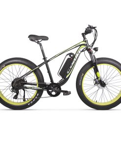 CYSUM M980 Fat Tire Electric Bike 48V 1000W Brushless Motor 17Ah Removable Battery For 50-70 Range - Black-Green