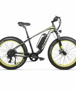 CYSUM M980 Fat Tire Electric Bike 48V 1000W Brushless Motor 17Ah Removable Battery For 50-70 Range - Black-Green