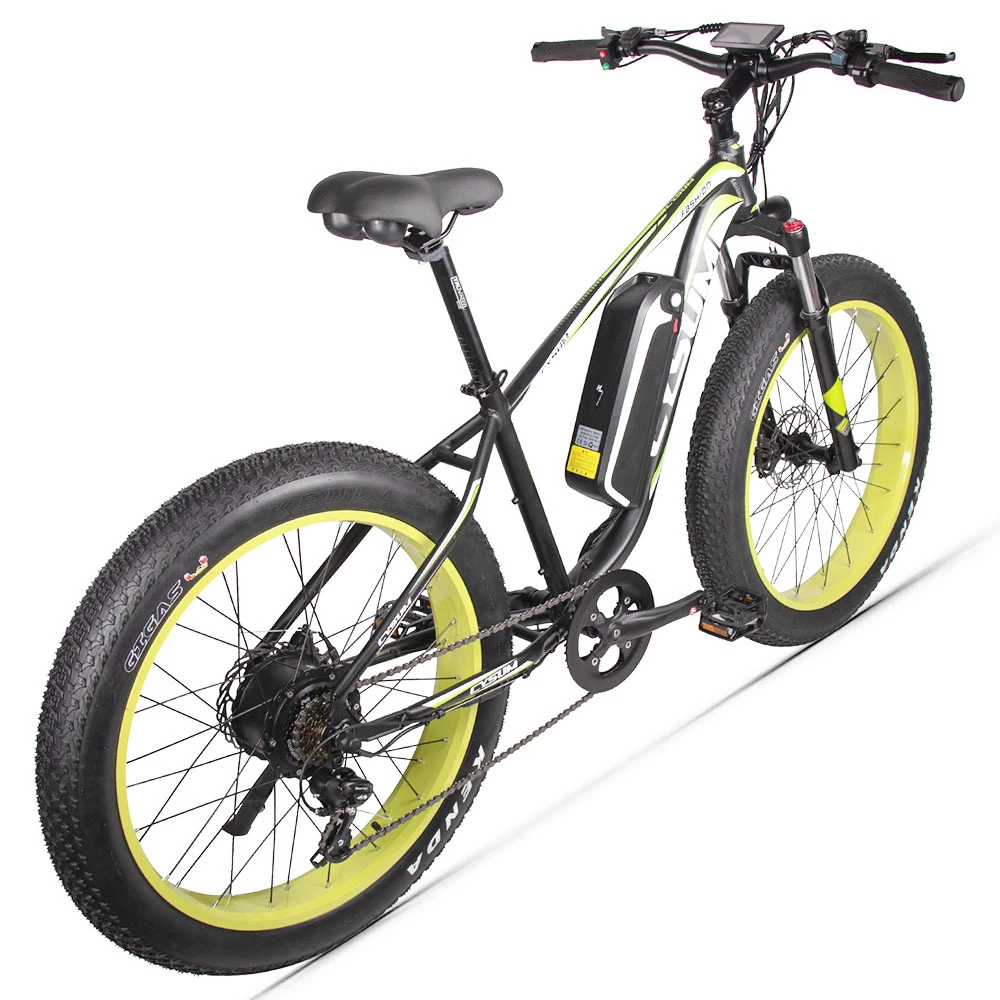CYSUM M980 Fat Tire Electric Bike 48V 1000W Brushless Motor 17Ah Removable Battery For 50-70 Range - Black-Green 5 CYSUM M980 Fat Tire Electric Bike 48V 1000W Brushless Motor 17Ah Removable Battery For 50-70 Range - Black-Green - Image 3