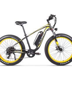 CYSUM M980 Fat Tire Electric Bike 48V 1000W Brushless Motor 17Ah Removable Battery For 50-70 Range - Black-Yellow