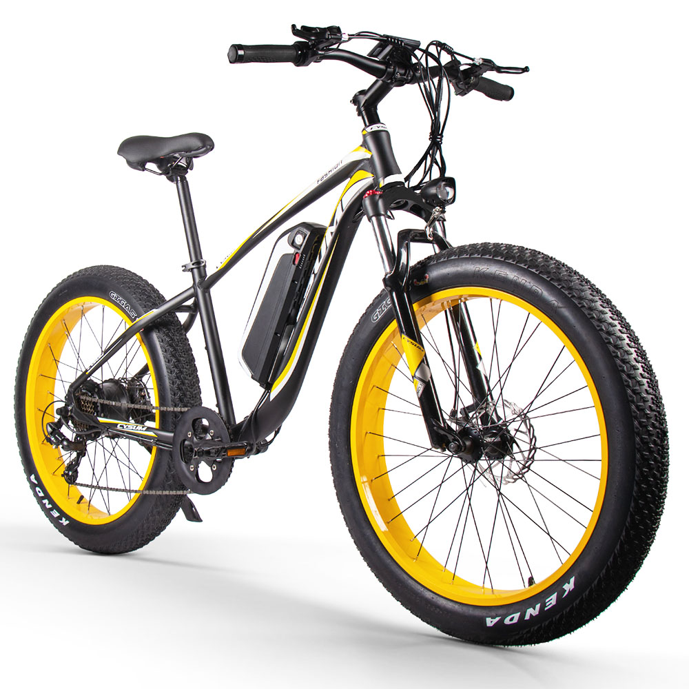 CYSUM M980 Fat Tire Electric Bike 48V 1000W Brushless Motor 17Ah Removable Battery for 50-70 Range - Black-Yellow CYSUM M980 Fat Tire Electric Bike 48V 1000W Brushless Motor 17Ah Removable Battery For 50-70 Range - Black-Yellow -rockbros-shop CYSUM M980 Fat Tire Electric Bike 48V 1000W Motor Black Yellow 498573 1
