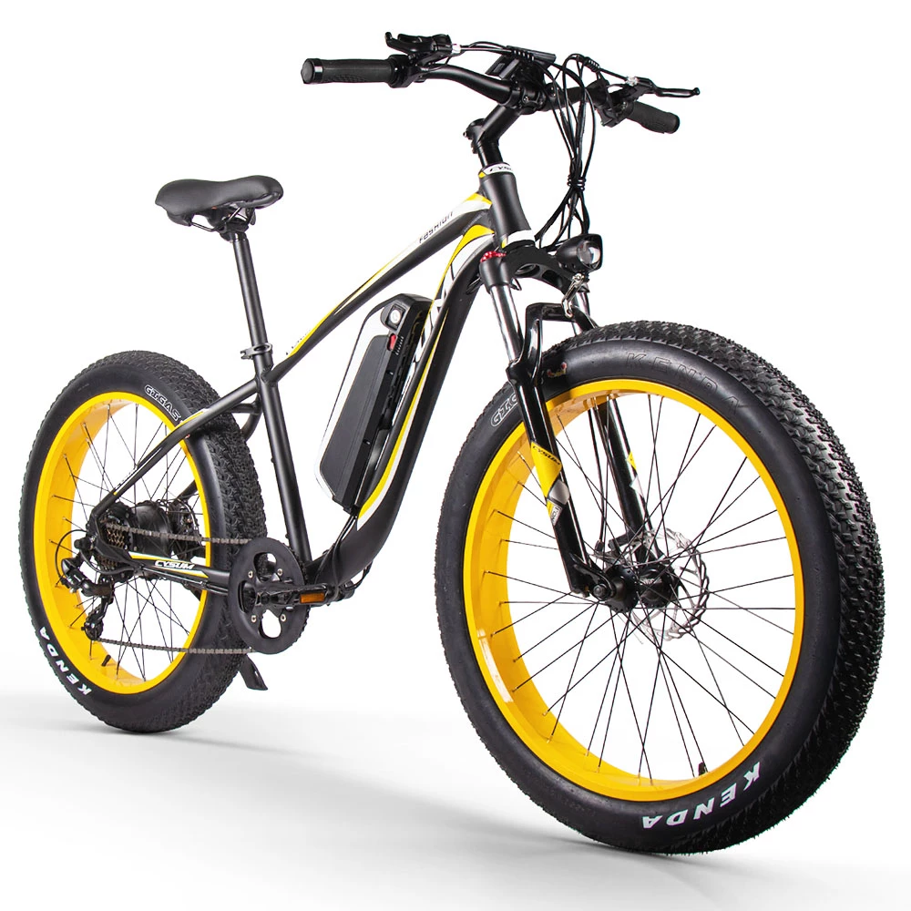 CYSUM M980 Fat Tire Electric Bike 48V 1000W Brushless Motor 17Ah Removable Battery For 50-70 Range - Black-Yellow 4 CYSUM M980 Fat Tire Electric Bike 48V 1000W Brushless Motor 17Ah Removable Battery For 50-70 Range - Black-Yellow - Image 2