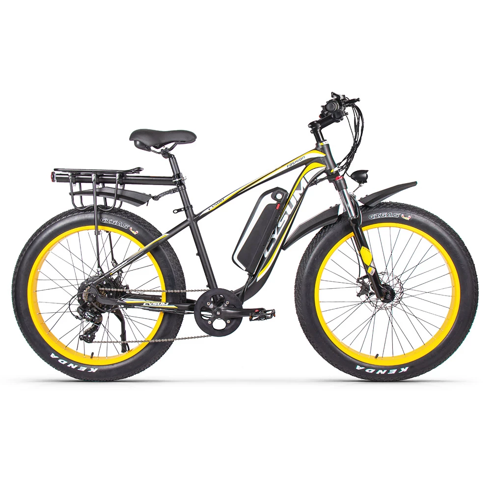 CYSUM M980 Fat Tire Electric Bike 48V 1000W Brushless Motor 17Ah Removable Battery For 50-70 Range - Black-Yellow 6 CYSUM M980 Fat Tire Electric Bike 48V 1000W Brushless Motor 17Ah Removable Battery For 50-70 Range - Black-Yellow - Image 4