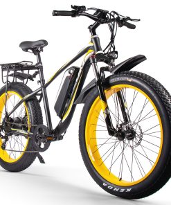 CYSUM M980 Fat Tire Electric Bike 48V 1000W Brushless Motor 17Ah Removable Battery For 50-70 Range - Black-Yellow 6 CYSUM M980 Fat Tire Electric Bike 48V 1000W Brushless Motor 17Ah Removable Battery For 50-70 Range - Black-Yellow -rockbros-shop CYSUM M980 Fat Tire Electric Bike 48V 1000W Motor Black Yellow 498573 4