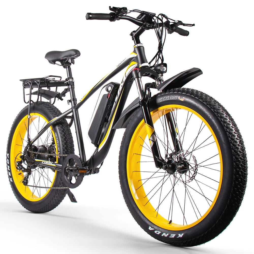 CYSUM M980 Fat Tire Electric Bike 48V 1000W Brushless Motor 17Ah Removable Battery For 50-70 Range - Black-Yellow 7 CYSUM M980 Fat Tire Electric Bike 48V 1000W Brushless Motor 17Ah Removable Battery For 50-70 Range - Black-Yellow - Image 5