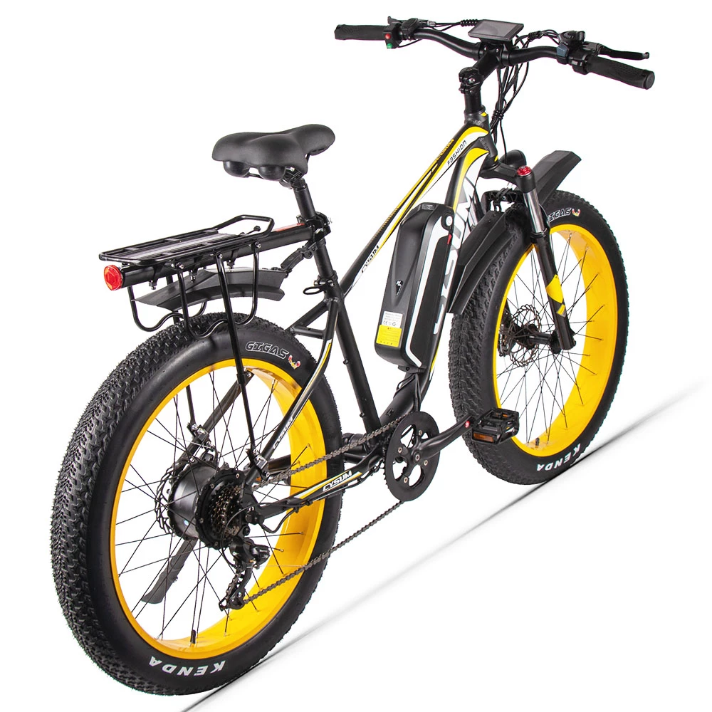 CYSUM M980 Fat Tire Electric Bike 48V 1000W Brushless Motor 17Ah Removable Battery For 50-70 Range - Black-Yellow 8 CYSUM M980 Fat Tire Electric Bike 48V 1000W Brushless Motor 17Ah Removable Battery For 50-70 Range - Black-Yellow - Image 6
