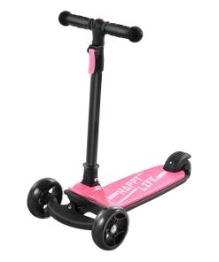 Kick Scooter Glide Scooter With Extra Wide PU Light-Up Wheels And 4 Adjustable Heights For Children From 3-12 Pink