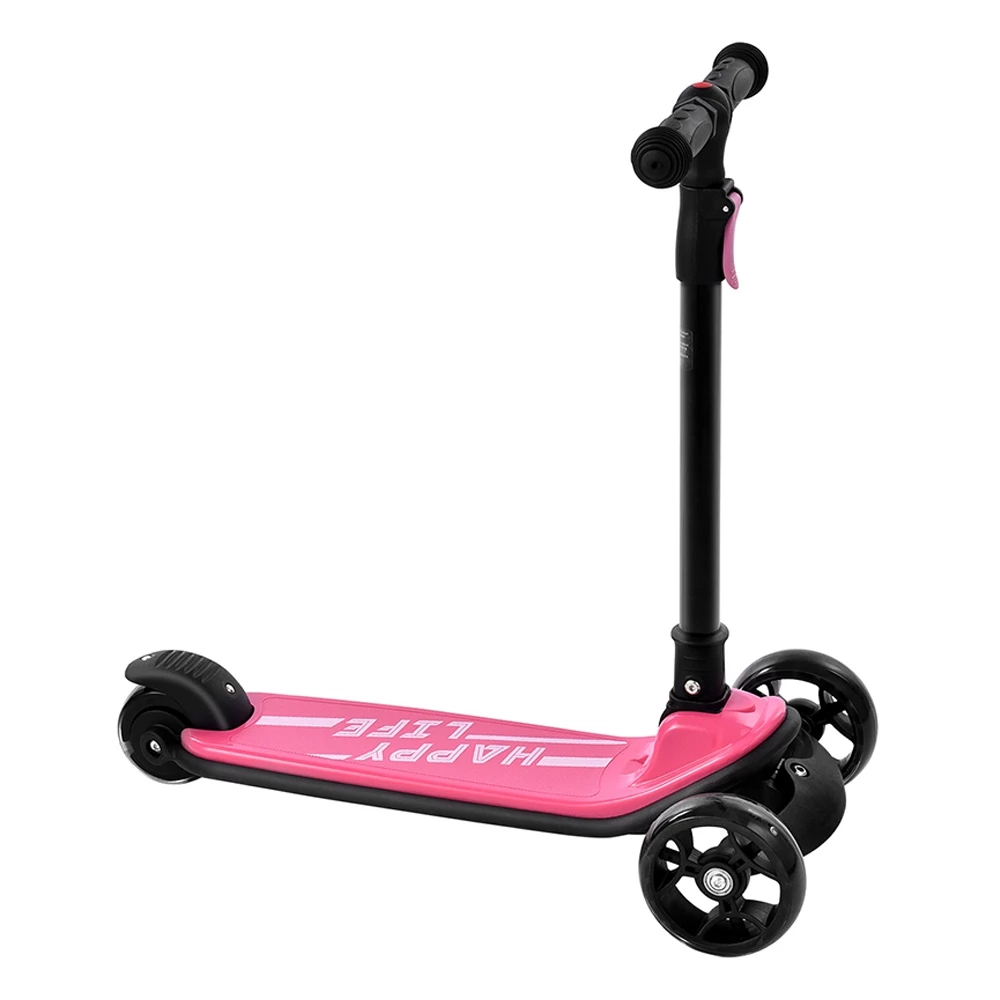 Kick Scooter Glide Scooter With Extra Wide PU Light-Up Wheels And 4 Adjustable Heights For Children From 3-12 Pink 4 Kick Scooter Glide Scooter With Extra Wide PU Light-Up Wheels And 4 Adjustable Heights For Children From 3-12 Pink - Image 2