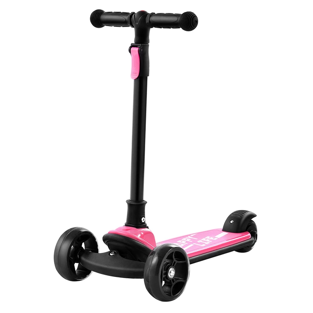 Kick Scooter Glide Scooter With Extra Wide PU Light-Up Wheels And 4 Adjustable Heights For Children From 3-12 Pink 6 Kick Scooter Glide Scooter With Extra Wide PU Light-Up Wheels And 4 Adjustable Heights For Children From 3-12 Pink - Image 4