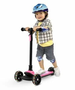 Kick Scooter Glide Scooter With Extra Wide PU Light-Up Wheels And 4 Adjustable Heights For Children From 3-12 Pink 13 Kick Scooter Glide Scooter With Extra Wide PU Light-Up Wheels And 4 Adjustable Heights For Children From 3-12 Pink -rockbros-shop Children Scooter Pink 426992 5