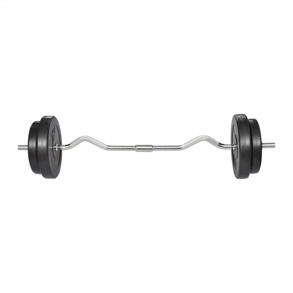 Curl Bar With Weights 30kg 3 Curl Bar With Weights 30kg