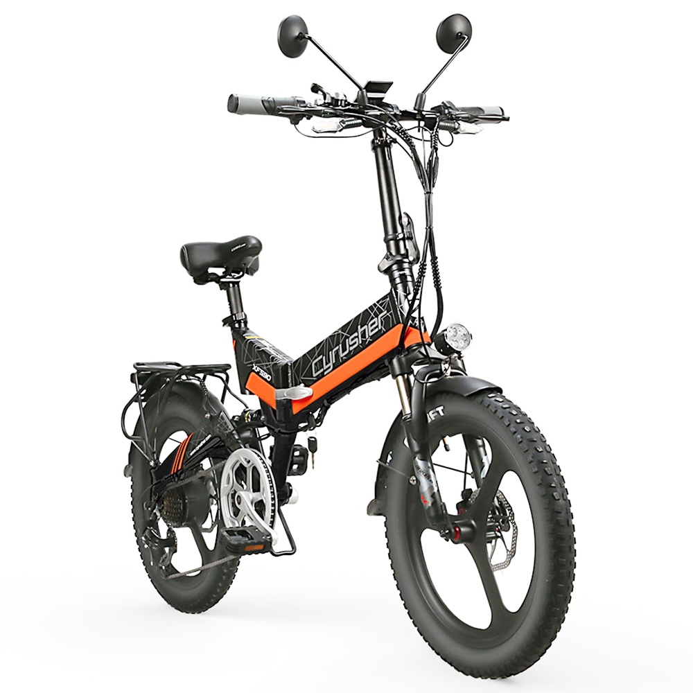 Cyrusher XF590 Folding Electric Bike 500W 48V 10 Ah Battery 7 Speed City E-bike - Orange Cyrusher XF590 Folding Electric Bike 500W 48V 10 Ah Battery 7 Speed City E-bike - Orange -rockbros-shop Cyrusher XF590 Folding Electric Bike Orange 499373 1