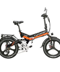 Cyrusher XF590 Folding Electric Bike 500W 48V 10 Ah Battery 7 Speed City E-bike - Orange