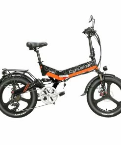 Cyrusher XF590 Folding Electric Bike 500W 48V 10 Ah Battery 7 Speed City E-bike - Orange