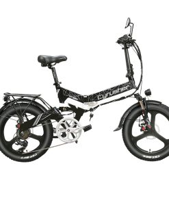 Cyrusher XF590 Folding Electric Bike 500W 48V 10 Ah Battery 7 Speed City E-bike - White
