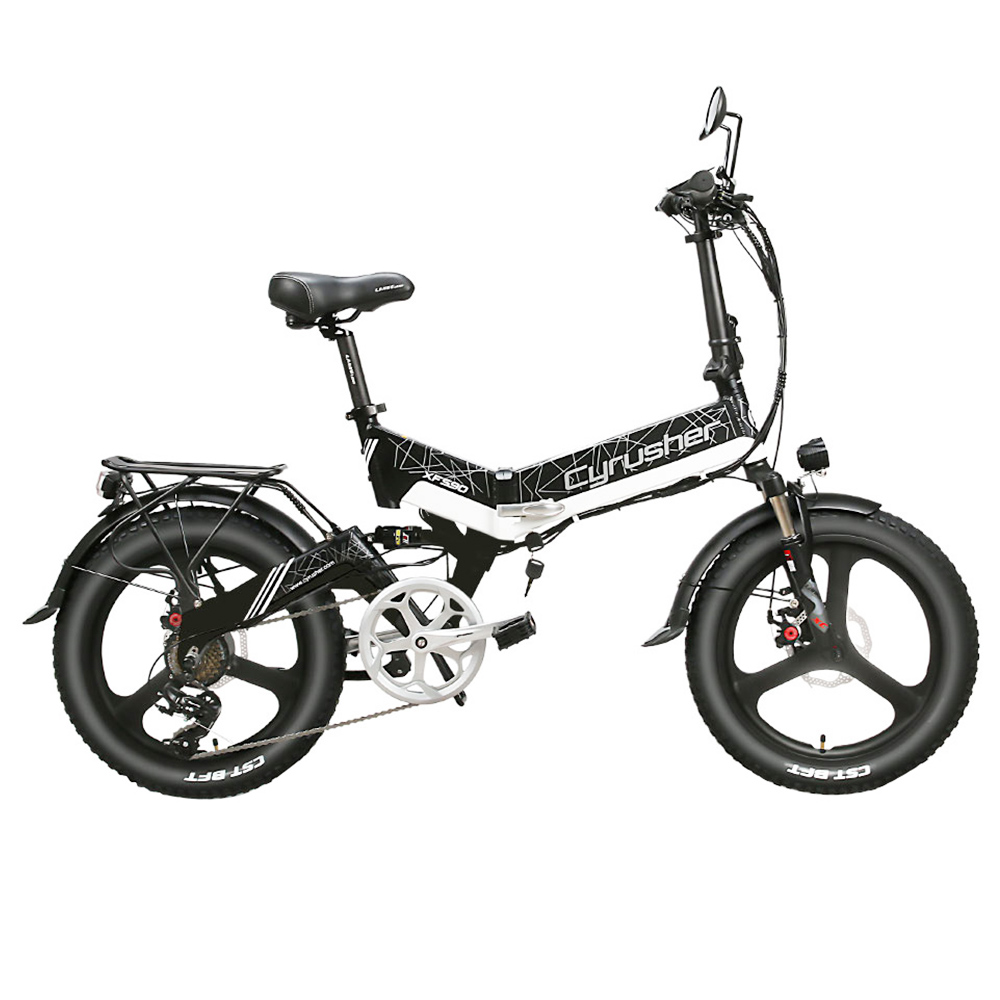 Cyrusher XF590 Folding Electric Bike 500W 48V 10 Ah Battery 7 Speed City E-bike - White Cyrusher XF590 Folding Electric Bike 500W 48V 10 Ah Battery 7 Speed City E-bike - White -rockbros-shop Cyrusher XF590 Folding Electric Bike White 499376 0