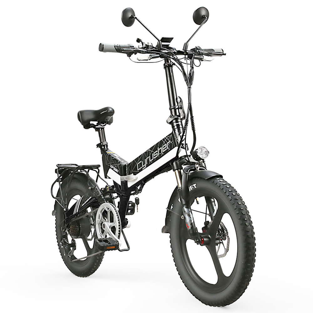 Cyrusher XF590 Folding Electric Bike 500W 48V 10 Ah Battery 7 Speed City E-bike - White Cyrusher XF590 Folding Electric Bike 500W 48V 10 Ah Battery 7 Speed City E-bike - White -rockbros-shop Cyrusher XF590 Folding Electric Bike White 499376 1