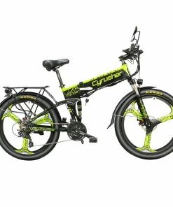 Cyrusher XF770 Folding Electric Bike 500W 48V 10 Ah Hidden Battery 7 Speed Mountain E-bike - Green