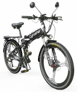 Cyrusher XF770 Folding Electric Bike 500W 48V 10 Ah Hidden Battery 7 Speed Mountain E-bike - White -rockbros-shop Cyrusher XF770 Folding Electric Bike White 499377 1