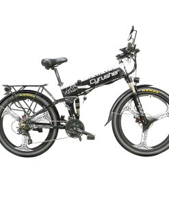 Cyrusher XF770 Folding Electric Bike 500W 48V 10 Ah Hidden Battery 7 Speed Mountain E-bike - White